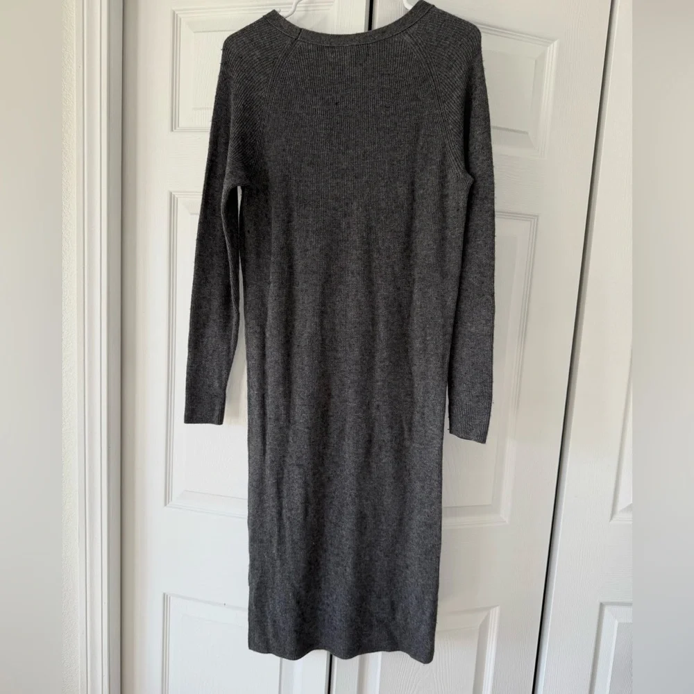 Madewell Side-Slit Sweater-Dress dark grey size small‎ - Picture 3 of 5
